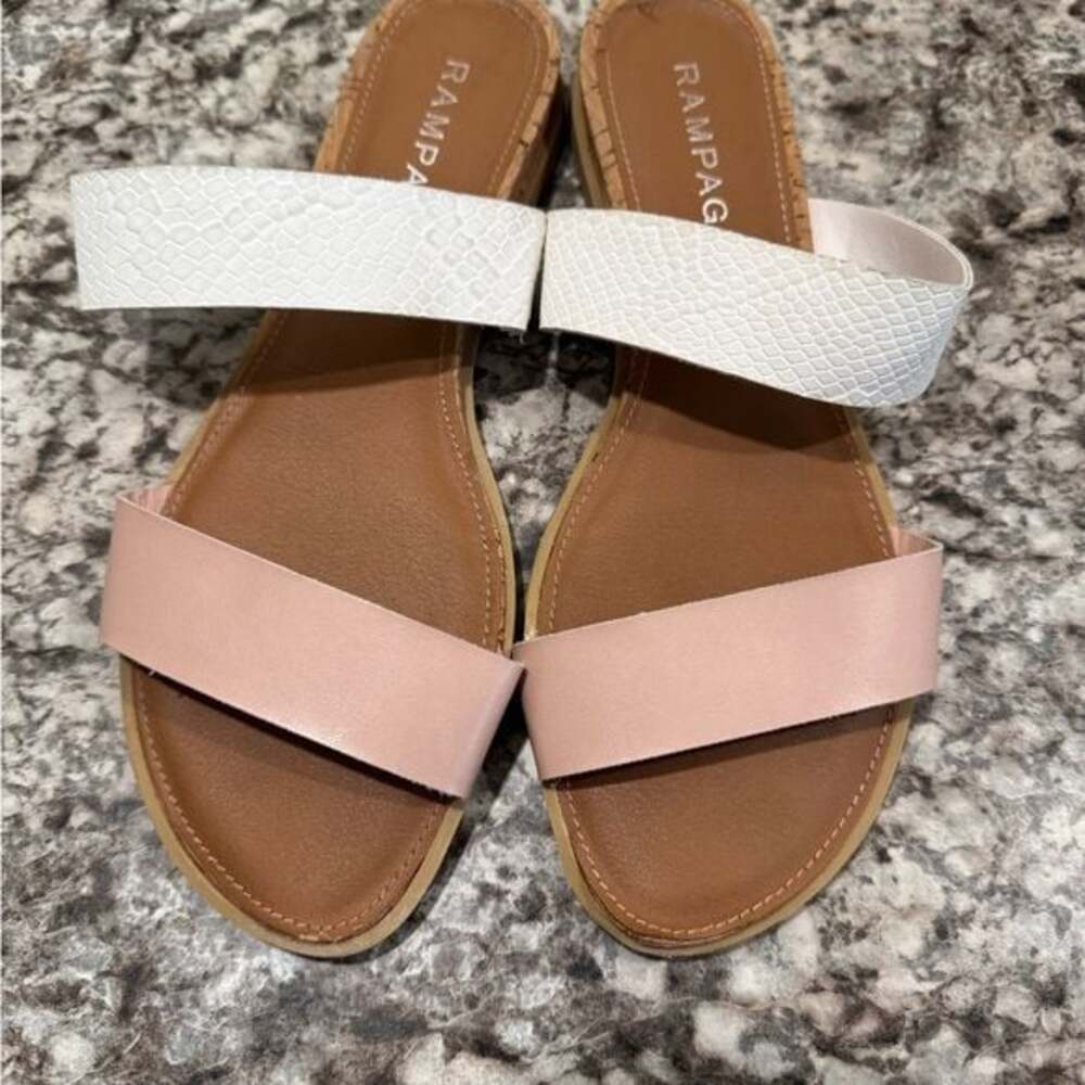 Rampage Women's Sandals in Pink and White